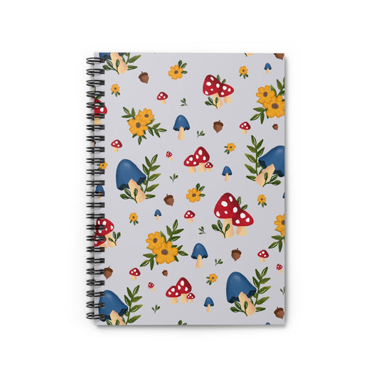 Mushroom Floral Spiral Notebook