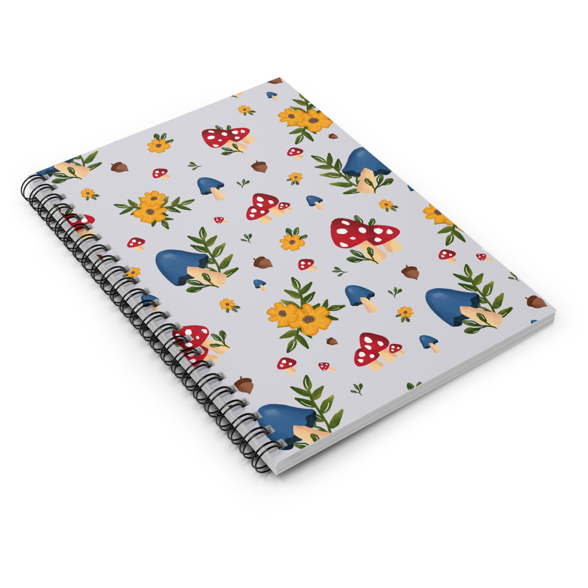 Mushroom Floral Spiral Notebook