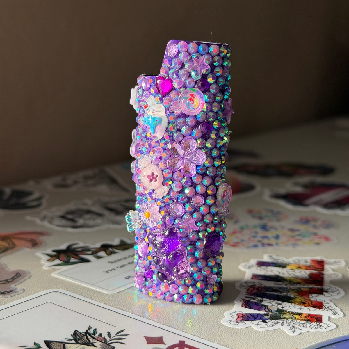 Custom Bedazzled Lighter Case | Made to Order Rhinestone Case | Pick Your Color