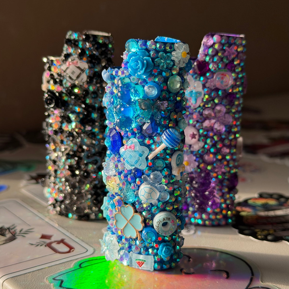Custom Bedazzled Lighter Case | Made to Order Rhinestone Case | Pick Your Color