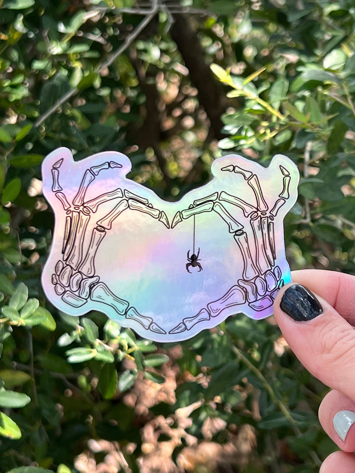 Skeleton Heart | Holographic Sticker