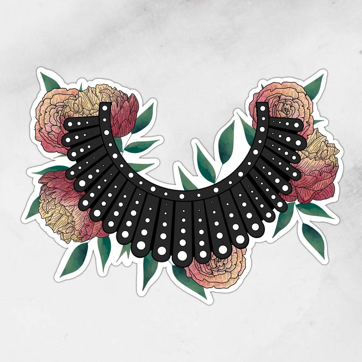 dissent collar rbg surrounded by florals